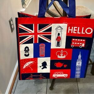 BRITISH Red and Blue London Themed Tote Bag NWT